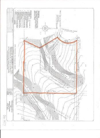 Topographical survey. Shows home would be built on the left front corner of the lot.