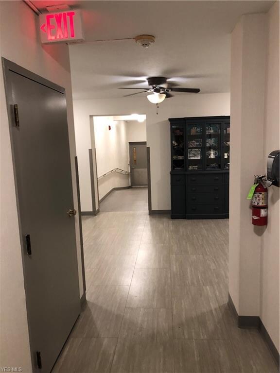 Hallway leads to garage