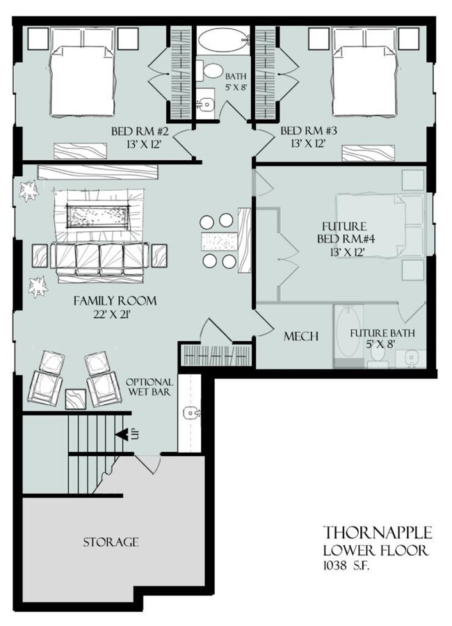 The Thornapple - Lower Level Floor Plan
