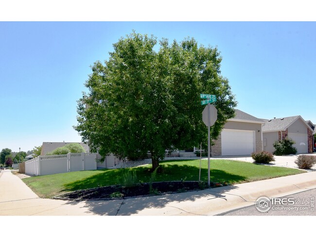 Mature Trees and White Vinyl Privacy Fencing