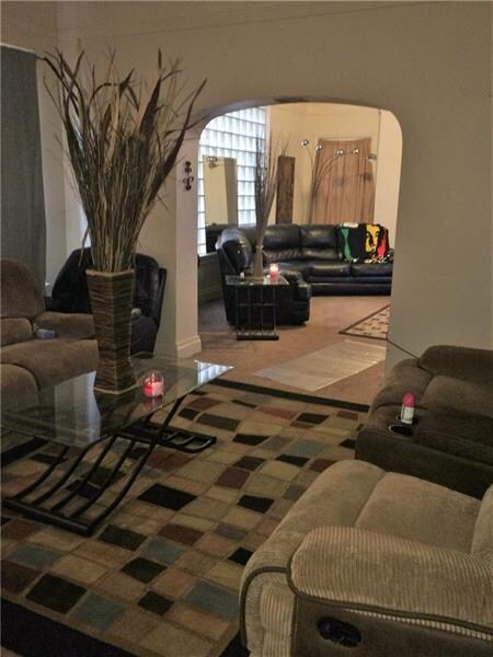 Unit 1 living room and dining/family room