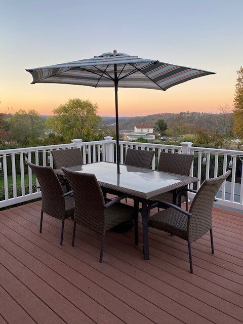 Morning coffee on the 15x15 NO MAINTENANCE deck ~ why not??