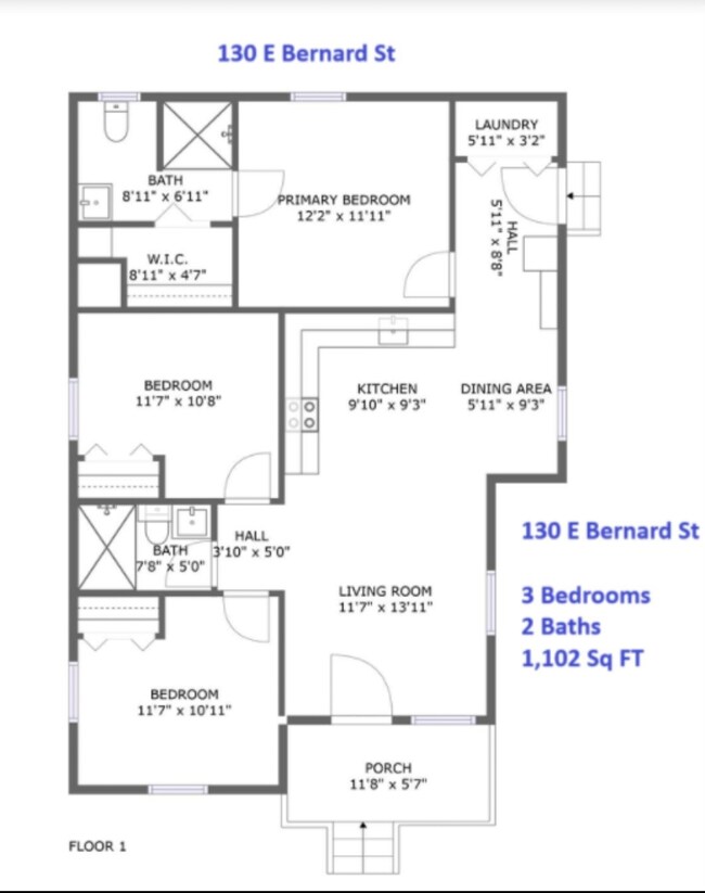 134 E Bernard (Unit 1)
