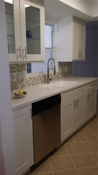 Kitchen looking out to porch