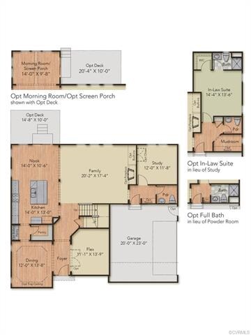 First Floor Layout - home has the Optional Morning