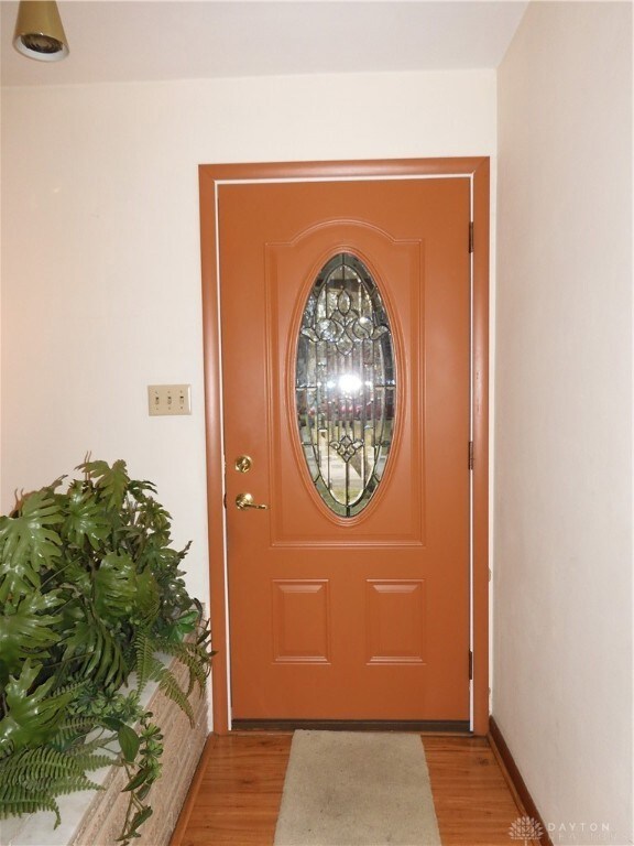 Lovely front door adds light to the living room.