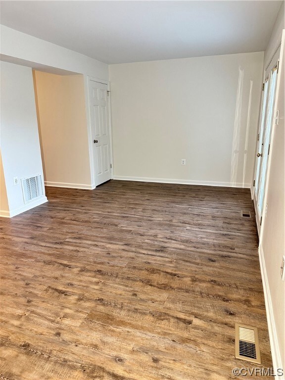 Unfurnished room featuring light hardwood floors