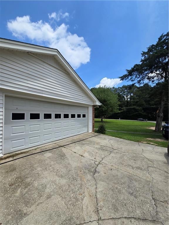 Garage with driveway
