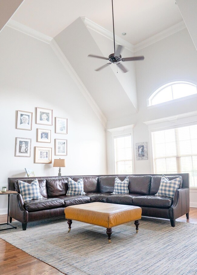 Vaulted ceilings in den