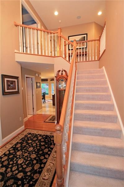 This inviting two story entry is a wonderful space