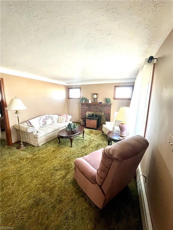 Living room with fire place.