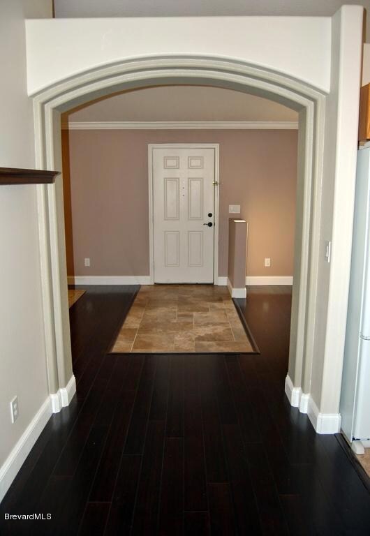 Foyer with bamboo flooring