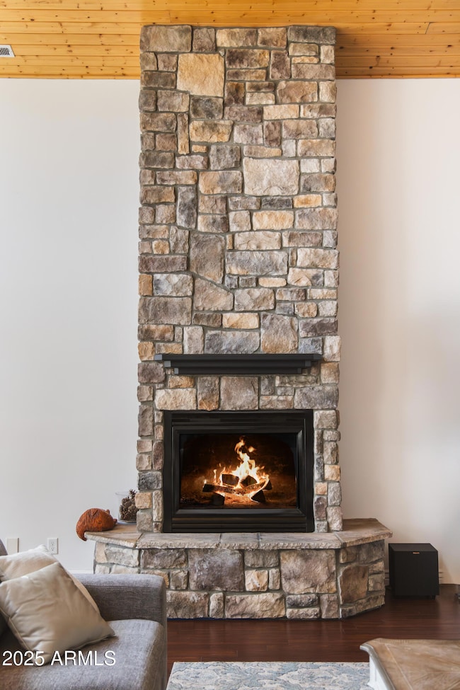Gorgeous rock fireplace
