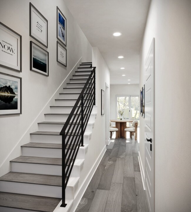 Virtually staged stairwell area