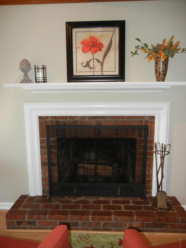 Close up of fireplace