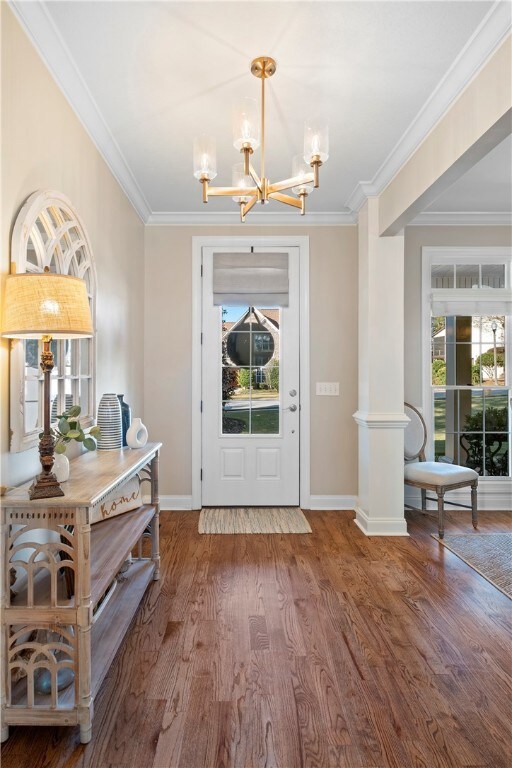 Entryway with new light fixture