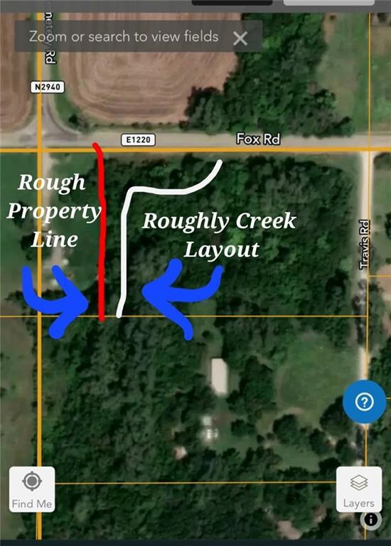 Rough draw of property line and creek