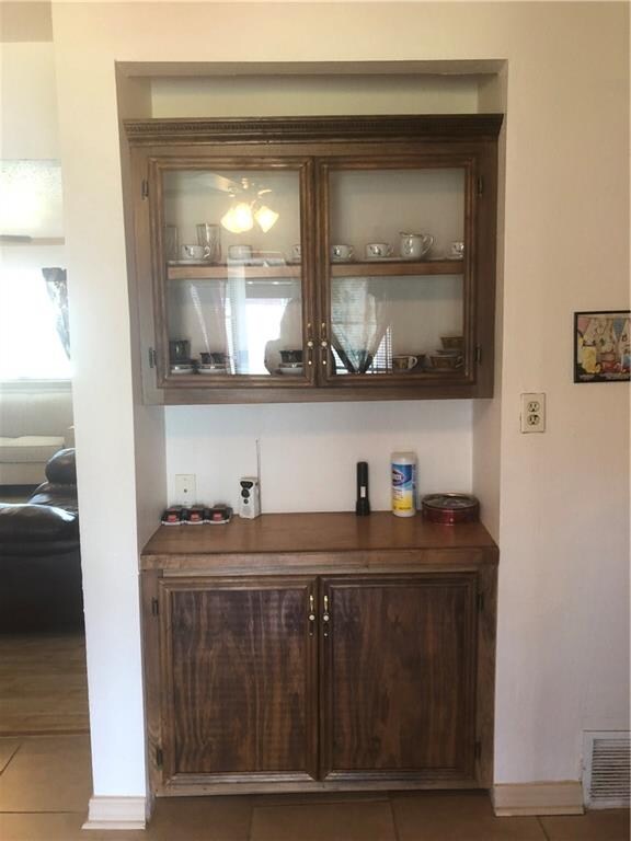 Hand crafted built in hutch in dining area!
