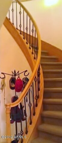 sweeping stair iron railing