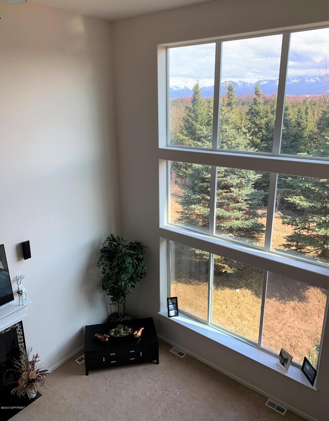 Wall of windows upper landing