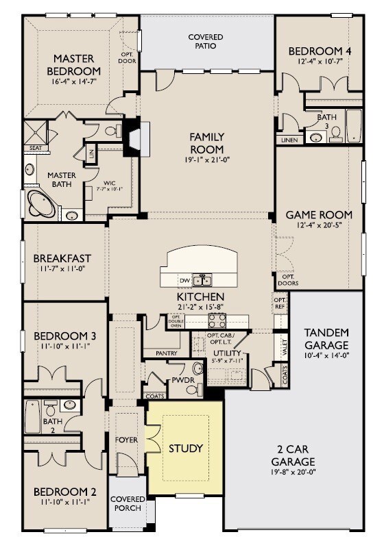 The Hanover plan is a spacious plan with a large master suite with dual door entry into the master bathroom leading into a grand walk in master walk-in closet. The kitchen is designed with hosting in mind and has a plethora of counter space and opens seamlessy to the family room and breakfast nook.
