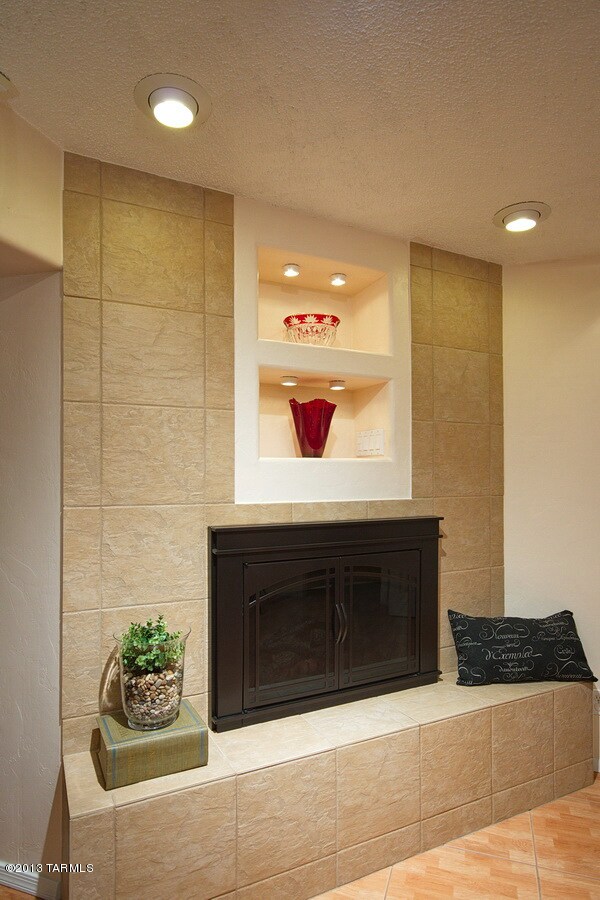 Electric Fireplace in Dining Area