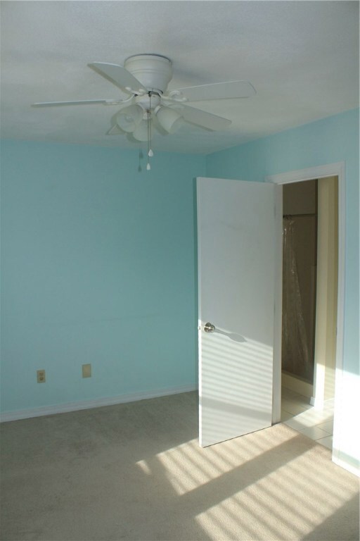 First bedroom with attached bath and closet space