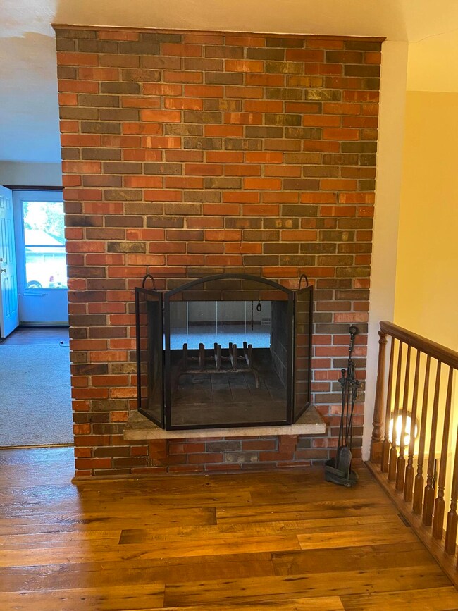 Wood burning fireplace