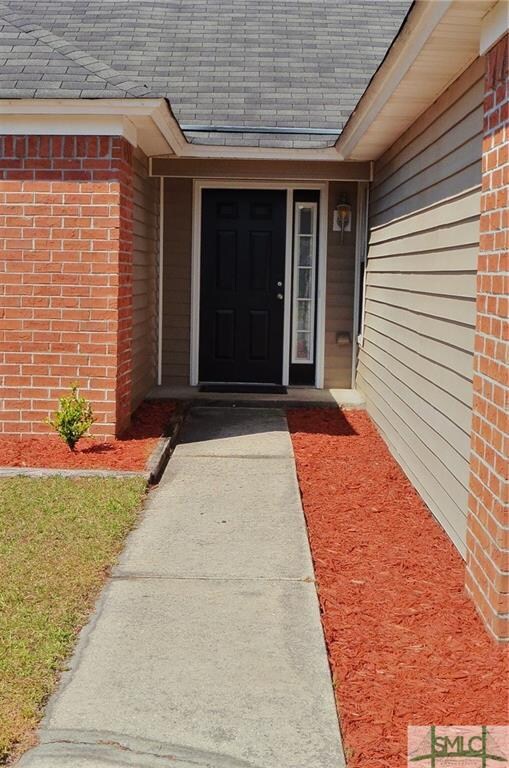 Landscaped front door entrance