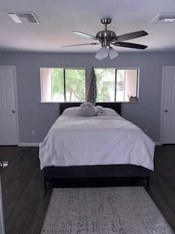 spacious bedroom with 2 closets