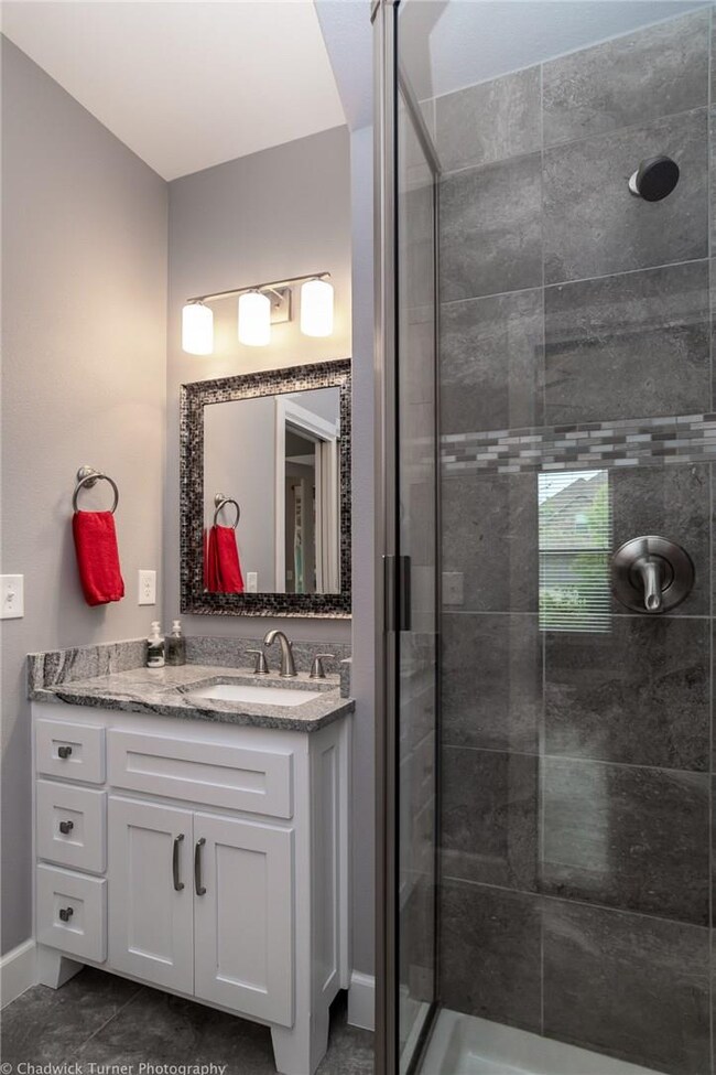 Guest bath - access from hallway or office.