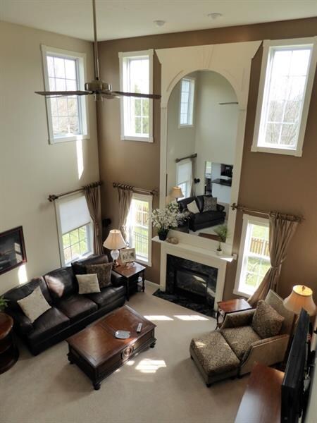 18x16' 2 Story Great Room.  Fireplace with custom 