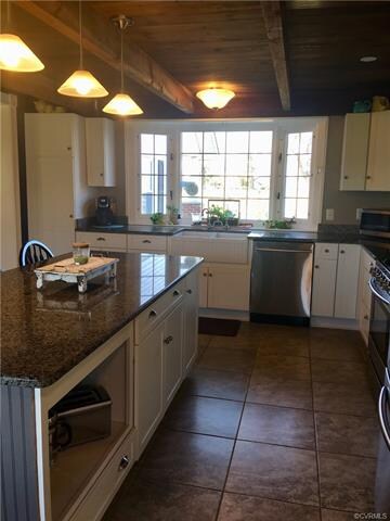 Enter through the back door into the updated kitch