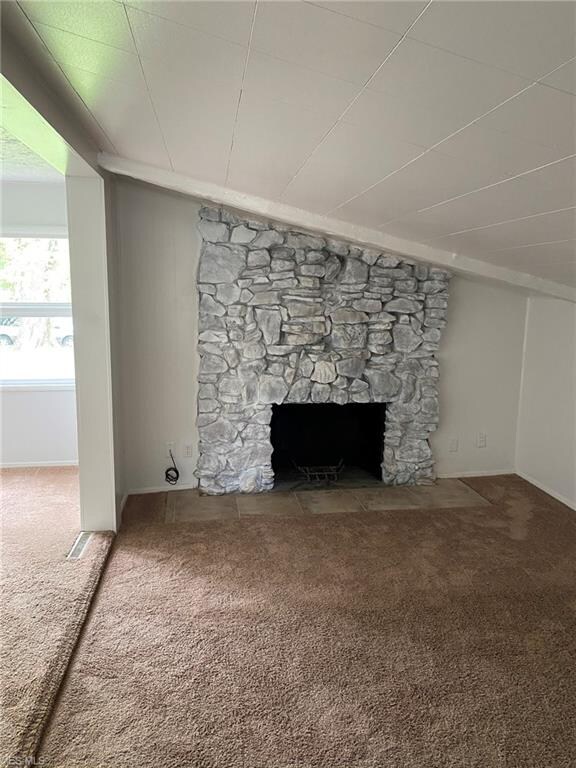 family room  with fireplace