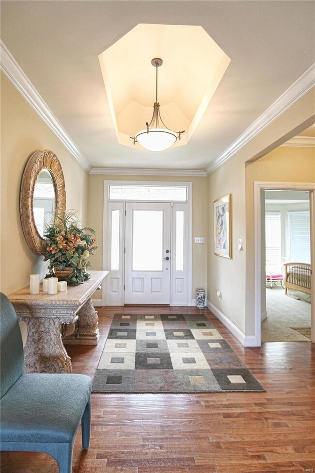 Coffered ceiling in the entry hall!