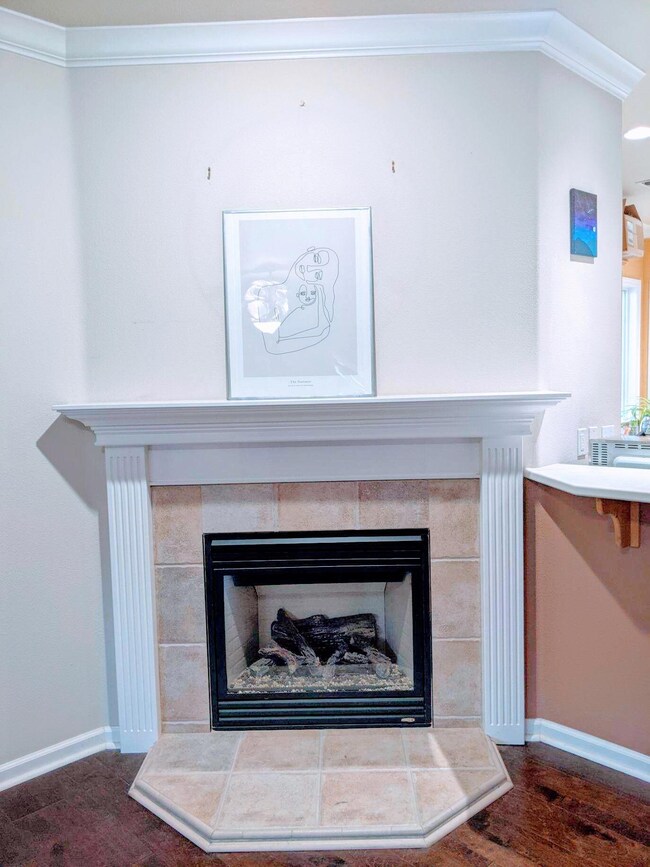 Gaslite fireplace