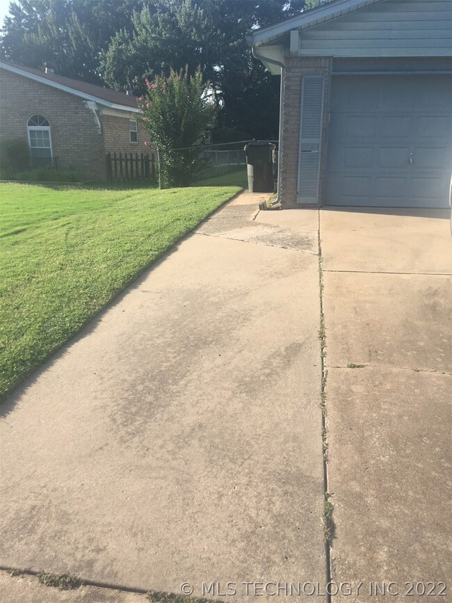 Extra concrete on the driveway.