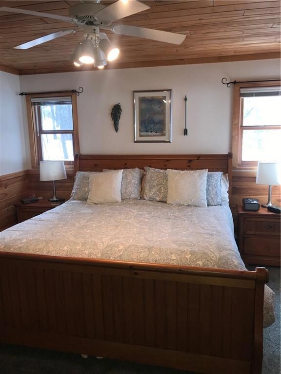 Master bedroom adjoins 3 season porch with hot tub