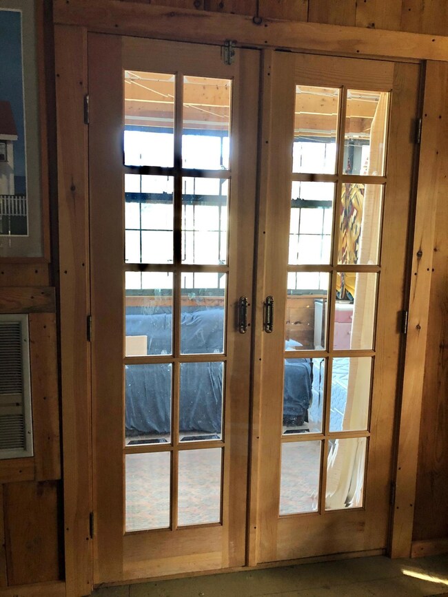 glass doors to sunroom