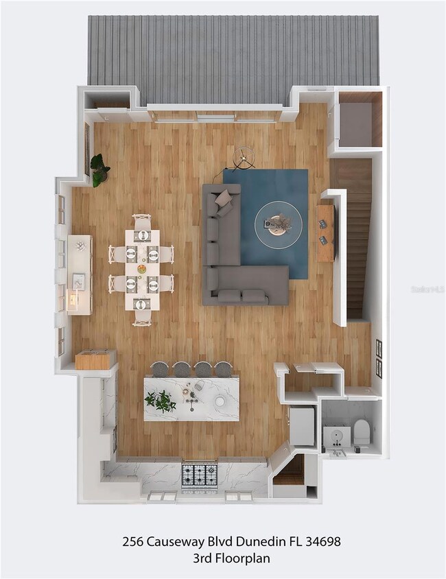 3RD LEVEL - LIVING DINING AND KITCHEN