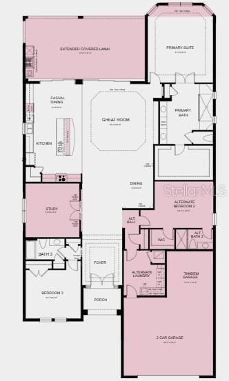 Additional Highlights Include: Gourmet kitchen, study in place of flex, bay window at primary suite, tray ceiling at primary suite and great room, 8' interior doors, extended covered lanai, outdoor kitchen with stainless steel vent hood, and tandem garage