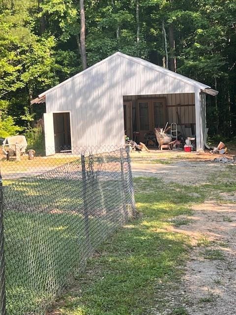 View of pole building