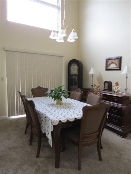 This dining room is a beautiful space for a cozy d