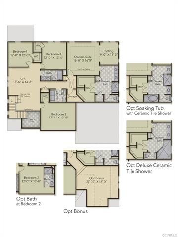 Second Floor Layout - home has the optional Bonus 