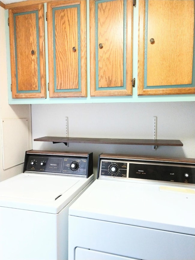 Washer and dryer with storage