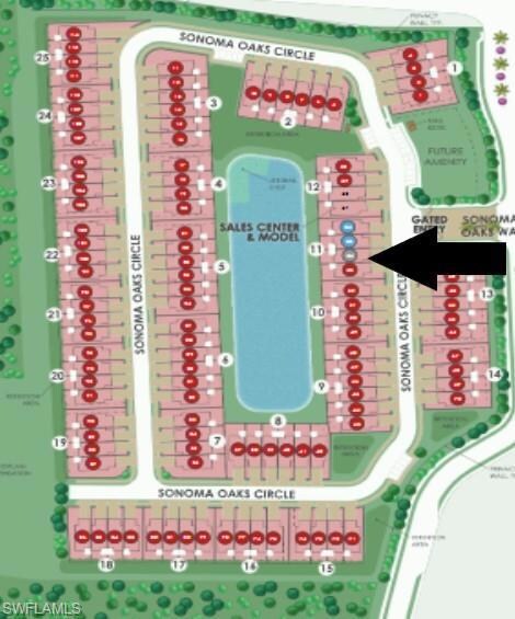 Site map: Lot 54- Western facing lanai with water 