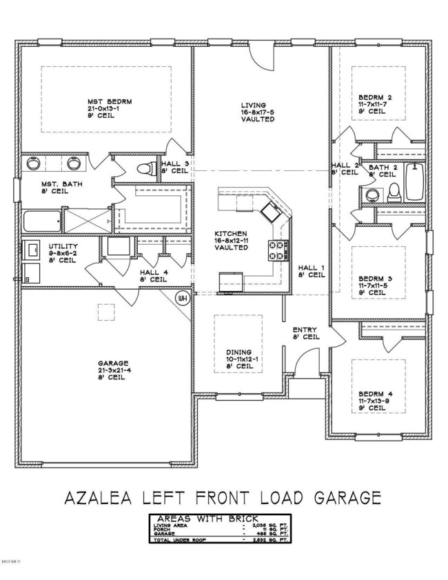 AZALEA LEFT FRONT LOAD GARAGE