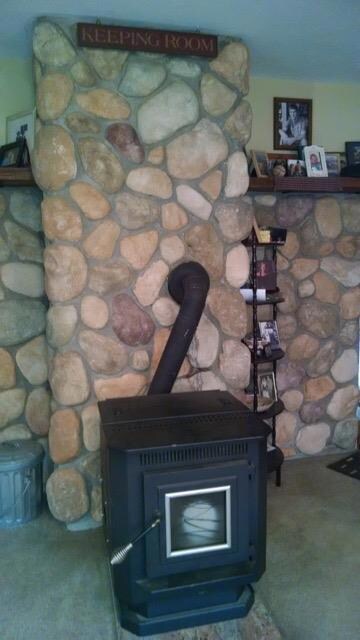 Pellet stove hookup in the living...