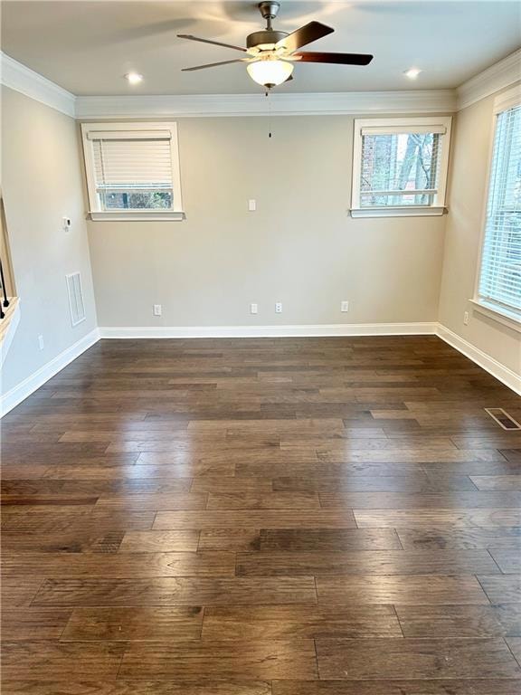 Unfurnished room featuring crown molding, visible 