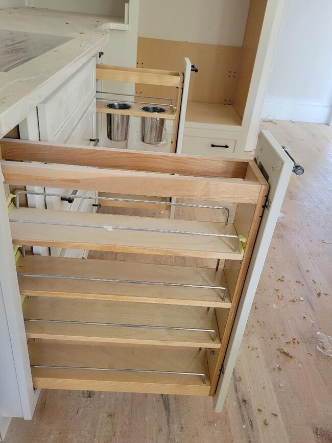 Fun pull-outs for the kitchen - spice racks and utensil holders!